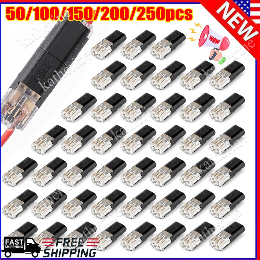 200pcs Double-Wire Plug-in Connector, Cable Clamp with Locking Buckle, AWG 18-22