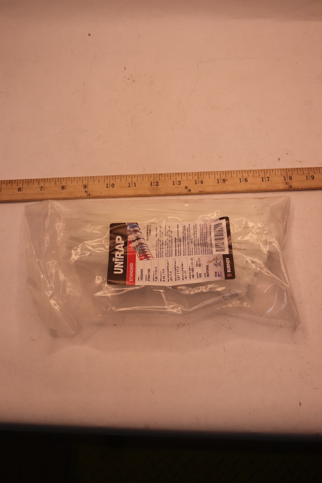 (100-Pk) Burndy Nylon 6/6 Standard Cable Tie 0.18″ W x 8″ L x 1.75″ Dia.