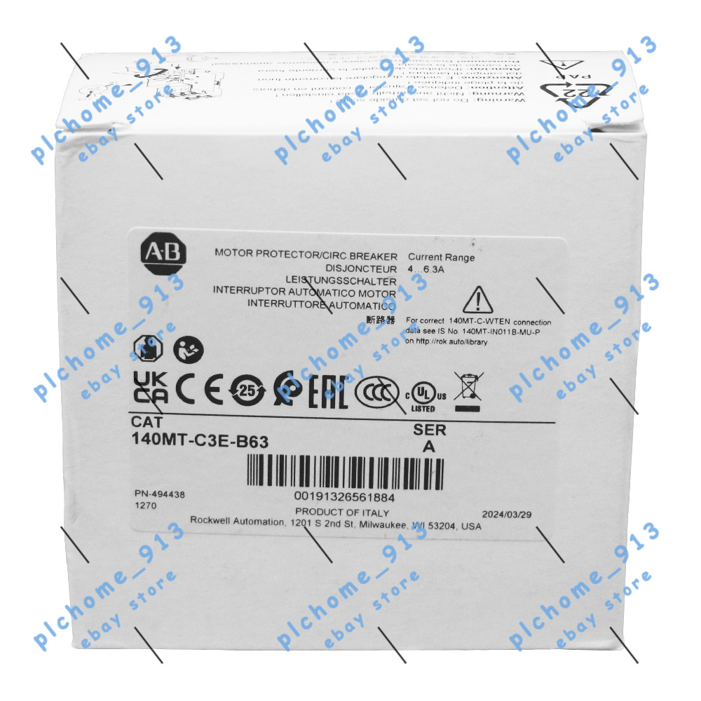 New AB 140MT-C3E-B63 Motor Protection Circuit Breaker Standard Magnetic Trip