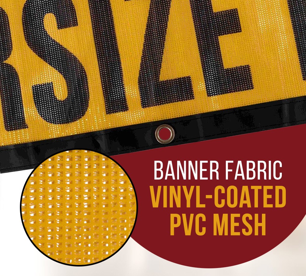 2Pk 12″x60″ Oversize Load Sign Banner for Trucks w/ Bungee Cord