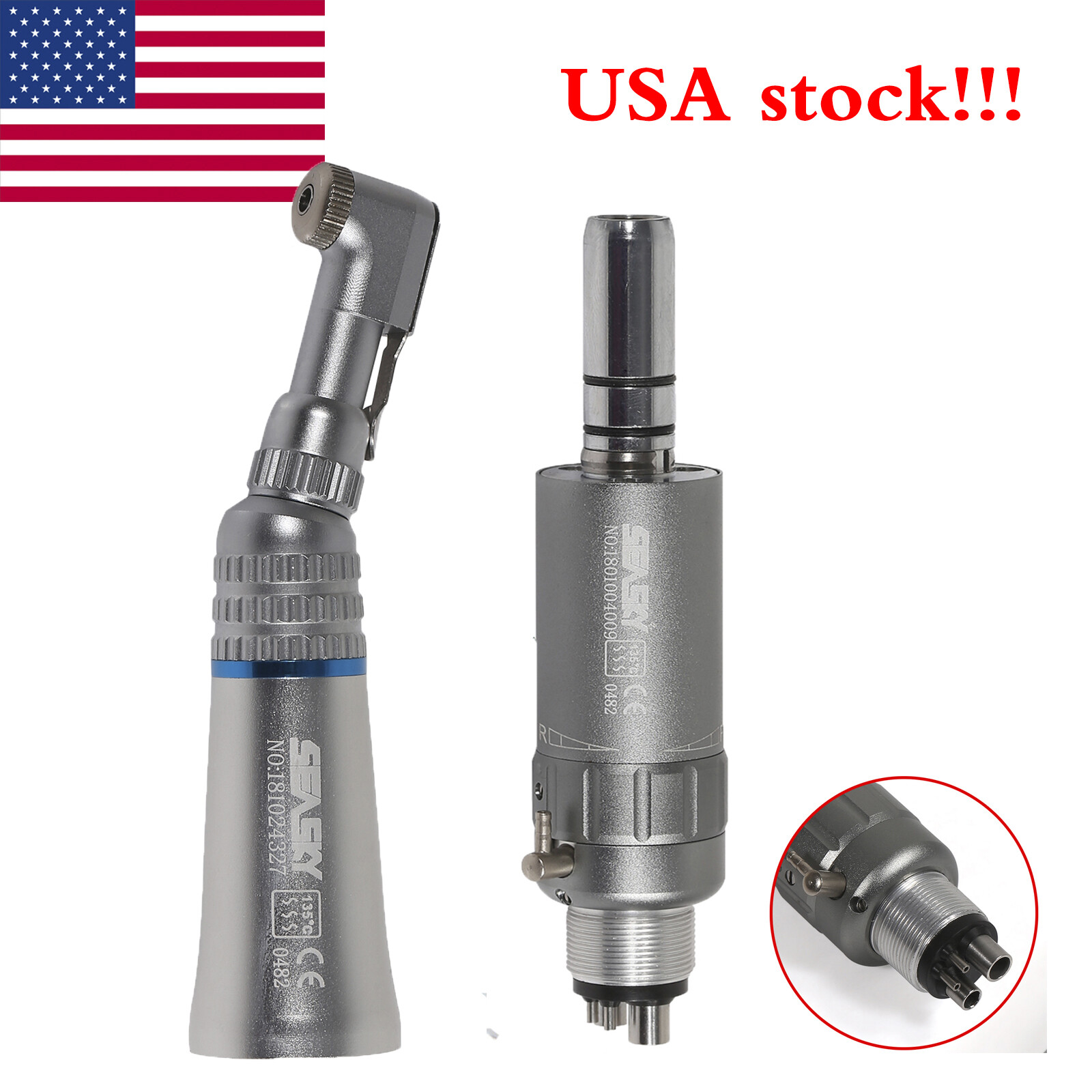 NSK Style Dental Slow Low Speed Handpiece Straight Contra Angle Air Motor 2/4 sa